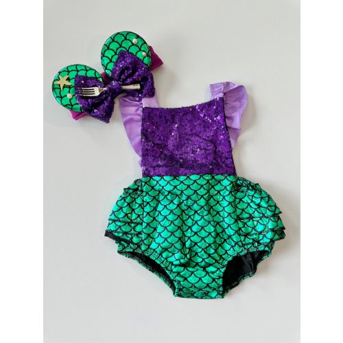 Disneyland Baby Outfit, Baby Ariel Outfit, Baby Ariel Romper, Princess Ariel costume, Baby Costume, Princess Ariel Baby, Disney Baby Costume