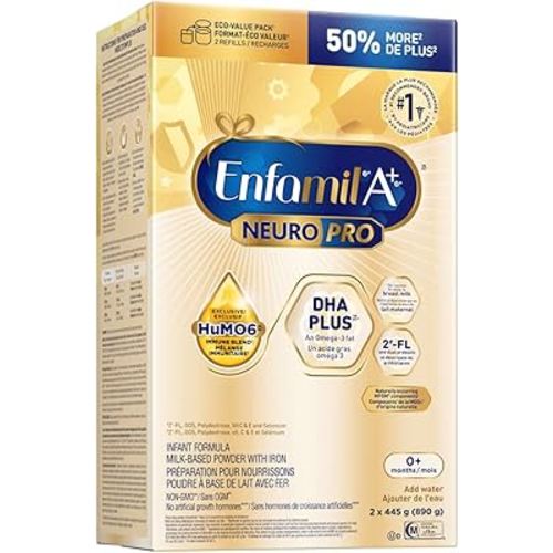 Enfamil A+ NeuroPro Baby Formula, Refill Carton, with Brain Building DHA and 2’FL for Immune Support, 0-12 Months, 2 x 445g (890g)
