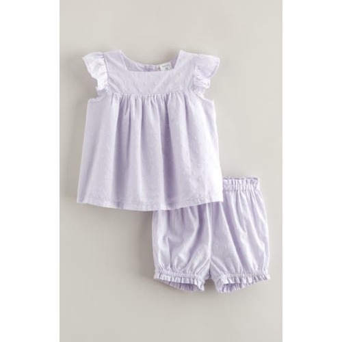 Square Neck Cotton Flutter Top & Shorts Set, 3M