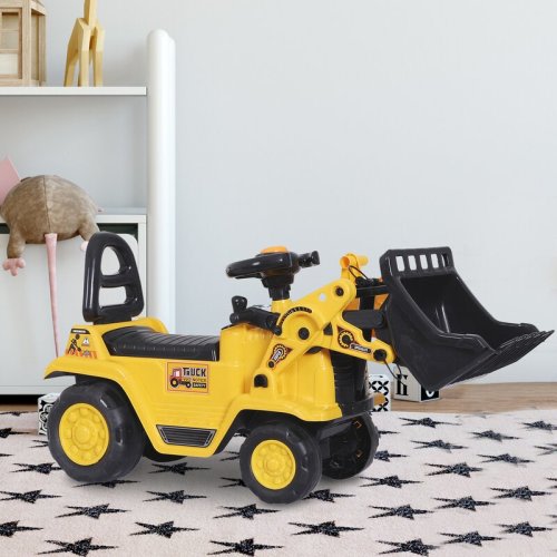 HomCom 3 In 1 Ride On Bulldozer Toy Pulling Cart Pretend Play Construction Truck & Reviews | Wayfair