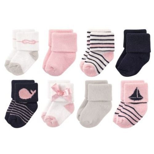 Luvable Friends Baby Girls Newborn and Baby Terry Socks, Sailboat, 6-12 Months