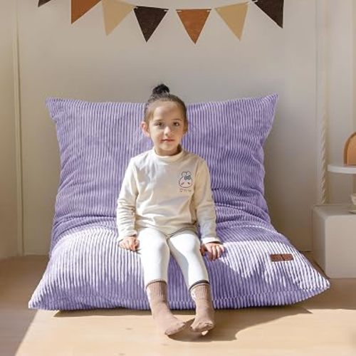 MAXYOYO 3 in 1 Kids Bean Bag Chair Couch, Convertible Chair Folds from Bean Bag to Lounger, Child Floor Sofa for Gaming, Reading, Floor Couch with High-Density Foam Filling