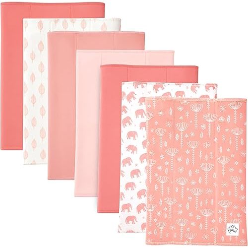 Baby Burp Cloths for Boys and Girls - 7 Pack Large 100% Organic Cotton - Double Layered Extra Absorbent Burp Rags, Pink