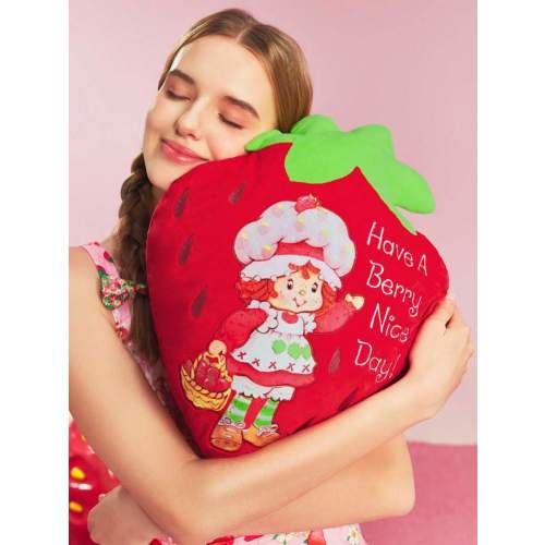 Strawberry Shortcake X SHEIN Cute Strawberry Pattern Throw Pillow, Soft & Comfortable, Decor For Sofa, Bedroom & Car, Gift