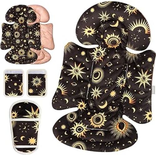 Infant Insert Compatible with 4moms Mamaroo Swing & Graco Swing and Infant Car Seat, Newborn Insert, Baby Head and Body Support, Reversible Design, Breathable Soft Fabric (Stars)