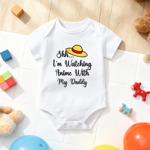Shh... I'm Watching Anime With My Daddy Baby Bodysuit, One Piece, Cute Funny Baby Outfit, Baby Shower Gift,Baby Clothes,Baby Announcement