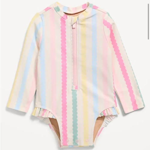 Long-Sleeve Rashguard Swim One-Piece for Baby