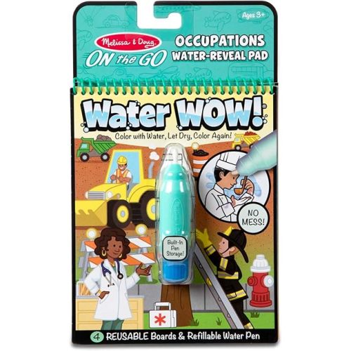 Melissa & Doug On The Go Water Wow! Reusable Water-Reveal Activity Pad- Occupations