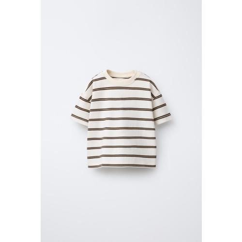 STRIPED T-SHIRT - Light brown | ZARA United States