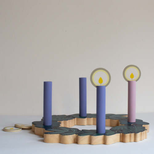 Double-sided Advent to Christmas Wooden Wreath Set – Shining Light Dolls