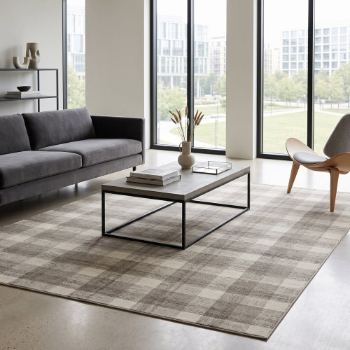 Gracie Oaks Ashleigh Plaid Handmade Tufted Wool Beige Area Rug & Reviews - Wayfair Canada