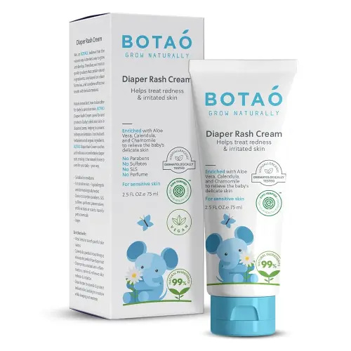 Baby's Natural Diaper Cream | Organic Diaper Cream EWG Verified | Naturally Soothes Baby Rashes | Baby zinc Ointment Natural | For Sensitive Skin with Aloe Vera & Calendula, 2.5Oz