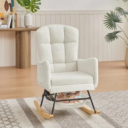 rocking chair nursery upholstered glider high backrest - Temu