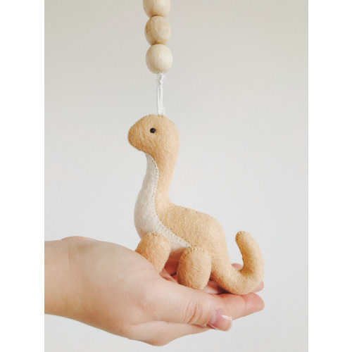 Hanging toy for baby gym- brachiosaurus with bell inside