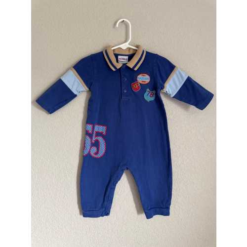 Vintage 90s Y2K Baby Romper | Size 12 Months | One Piece Snap Button Jumpsuit