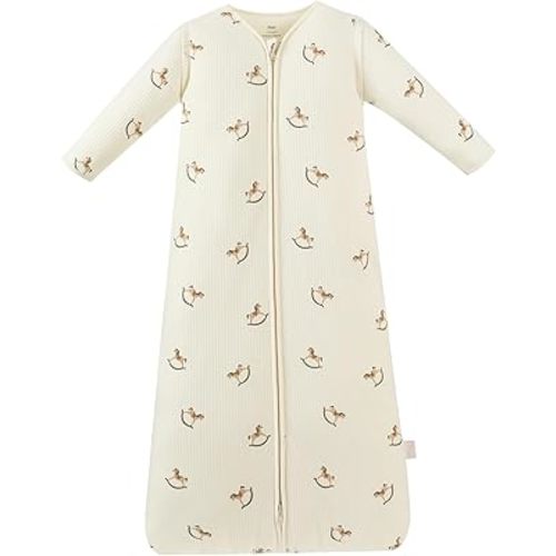 AnZai 2.5 TOG Baby Sleep Sack, Super Warm Quilted Wearable Blanket with Removable Sleeves, Cozy Winter Toddler Sleeping Bag