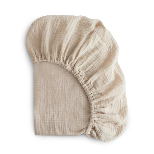 Muslin Crib Sheet - Fog