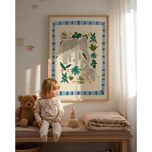 Eric Elephant Print: Kids Nursery Animal Illustration, Colour Pop Art