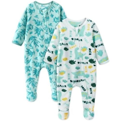 Fleece Baby Pajamas Sleep 'N Play Baby Sleepers for Newborn 0-3 3-6 6-9 Months Footie Pjs Baby Boys Girls Clothes