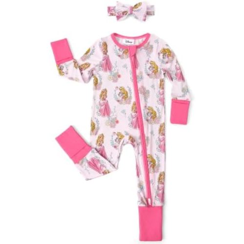 Disney Marvel Baby Girl Clothes 2-Way Zip Romper with Headband 0-18 Months