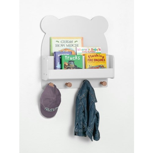 babyGap Brannan Bear Wall Shelf with 4 Hooks in white, size: One Size
