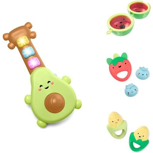 Skip Hop Farmstand Musical Toy&nbsp; Gift Set for Baby: Rock-A-Mole Guitar, Watermelon Drum, Mara-Corns, and Berry Band Set - Farmstand Gift Set