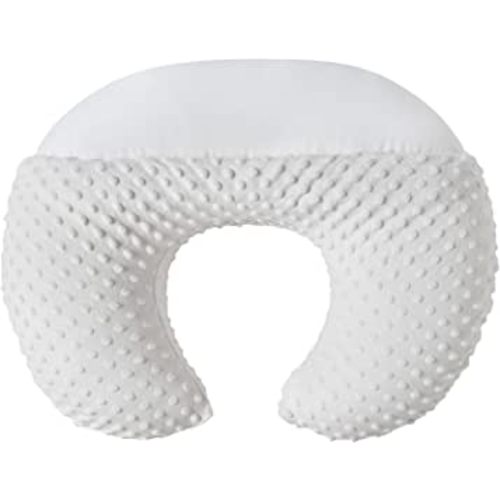 Nursing Pillow and Positioner Breastfeeding and Bottle Feeding, Propping Baby, Tummy Time, Sitting Support, with Removable Polyester Cover, dots Fabric, for Baby Boy Baby Girl (Bright White)