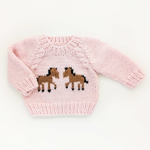 Handknit Pony Sweater in Blush - Baby & Toddler