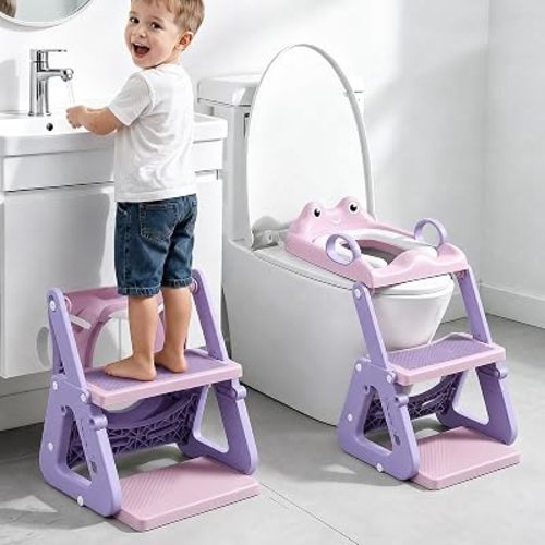 Orzbow Potty Training Seat with Step Stool, Toddler Toilet Seat with Ladder