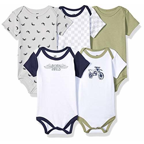 Hudson Baby Unisex Baby Cotton Bodysuits 5-pack