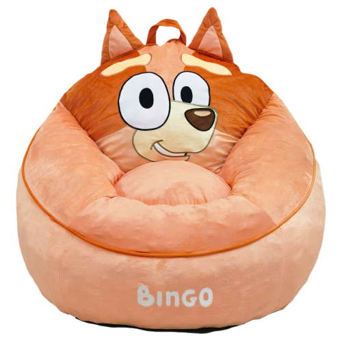 Bingo Kids' Compressed Foam Bean Bag Chair, Blue, 24" x 5" x 18"