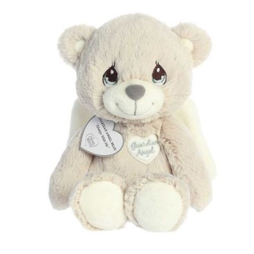Aurora Medium Off-white Precious Moments 12" Guardian Angel Bear Inspirational Stuffed Animal