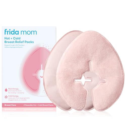 Frida Mom Breast Therapy Packs, Breast Pads, Cold & Hot Pack for Pain Relief, Breastfeeding Essentials for Lactation Support, Mastitis, Engorgement and Pump Aid, Postpartum Recovery, 2pk