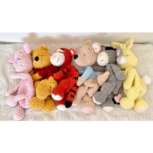 Winnie the Pooh- Eeyore- Rabbit-Crochet Amigurumi Baby Snuggler - Nursery Toy Christmas Birthday Gift Shower Present Christmas. Stockings