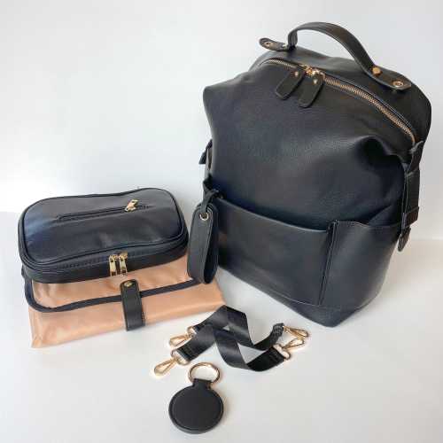 Modern Diaper Bag Backpack Baby Shower Gift New Mom Backpack with Bottle Holder Changing Pad Travel Organizer Stylish Urban Essential Bag