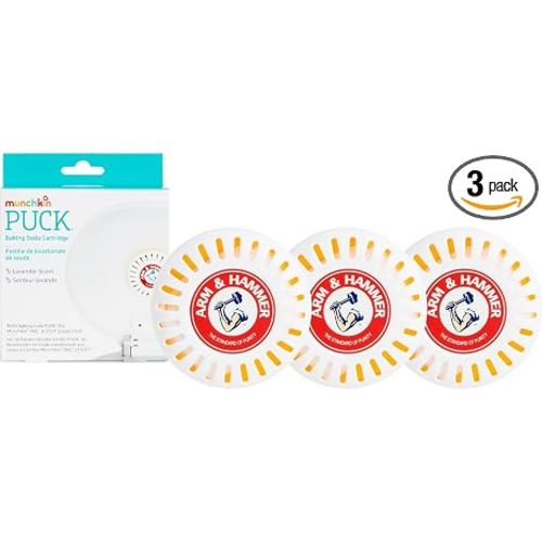 Munchkin Arm & Hammer Puck Diaper Pail Deodorizer, Lavender, 3 Count