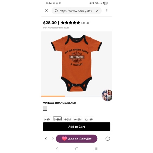 Infant Grandpa Rides a Harley Rib Bodysuit 2 Pack | Harley-Davidson USA
