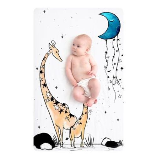 JumpOff Jo Fitted Mini Crib Sheet (24 x 38 x 5 Inches) - Fits Portable Crib, Playard, and Playpen Mattresses and Mats - Soft 100% Cotton