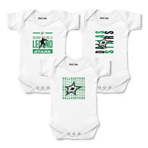 Dallas Stars Chad & Jake Newborn & Infant Three-Pack Bodysuit Set - White