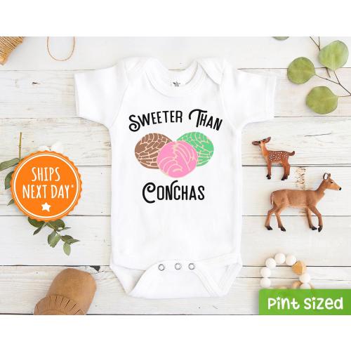 Mexican Baby Onesie® - Cute Sweeter Than Conchas Baby Bodysuit - Sweet Bread