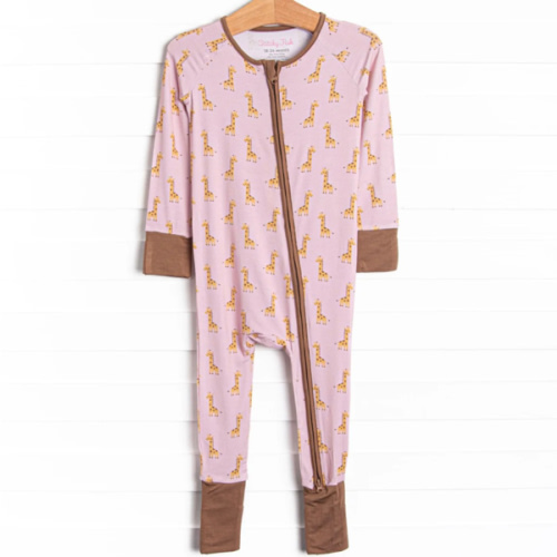 Giraffe Giant Bamboo Zippy Pajama, Pink – Stitchy Fish