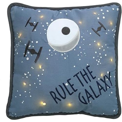 Lambs & Ivy Star Wars Signature Galaxy LED Light-Up Decorative Throw Pillow