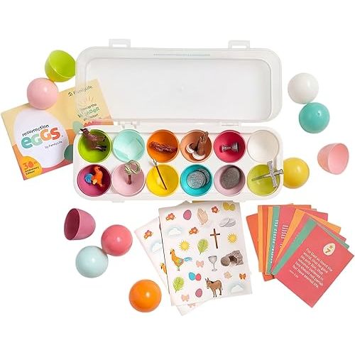 FAMILYLIFE Resurrection Eggs 30th Anniversary Edition – 12-Piece Set with Booklet & Religious Figurines that Tell the Story of Easter – Interactive Resurrection Eggs Easter Story for Hunting