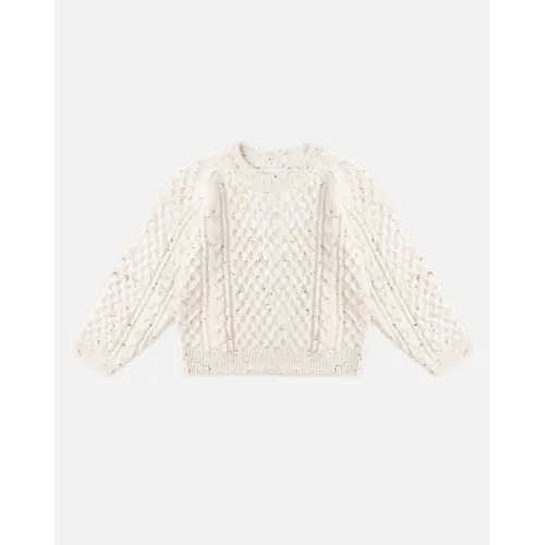 Cable Knit Sweater || Natural Speckled