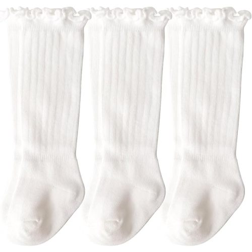 Baby Knee High Socks Kids Tube Long Boot Cotton Knit Stocking Infant Toddler Dress Socks for Boy Girl