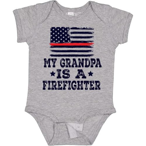 inktastic Firefighter Grandpa Fireman Flag Baby Bodysuit