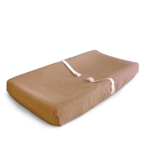 mushie Extra Soft Muslin Fitted Changing Pad Cover (Natural)