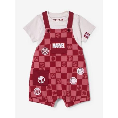 Marvel Avengers Checkered Icons Infant T-Shirt & Overall Set | BoxLunch