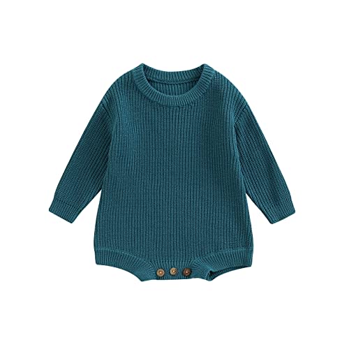 Newborn Baby Girl Boy Sweater Knit Oversized Pullover Sweatshirt Romper