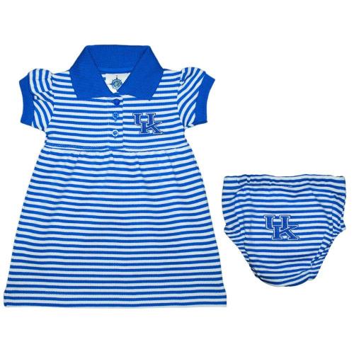 Cats | Kentucky Infant Striped Interlock UK Logo Gameday Dress with Bloomer | Alumni Hall